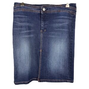 7 For‎ All Mankind Denim Skirt Size 28 Dark Wash Cotton Blend Y2K